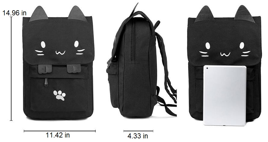 Cute Cat Canvas Backpack - The Cultured Cat
