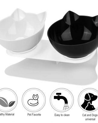 Cat Face Bowls with Stand