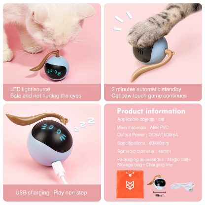 Electronic Interactive Cat Ball - USB Rechargeable