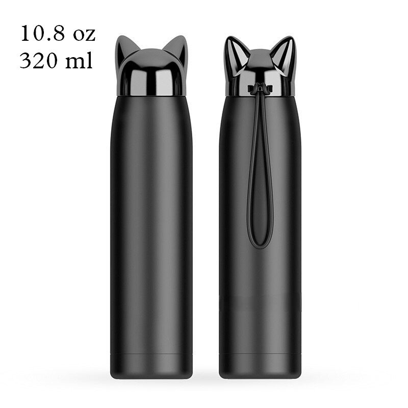 Shiny Cat Ears Vacuum Insulated Water Bottle - The Cultured Cat